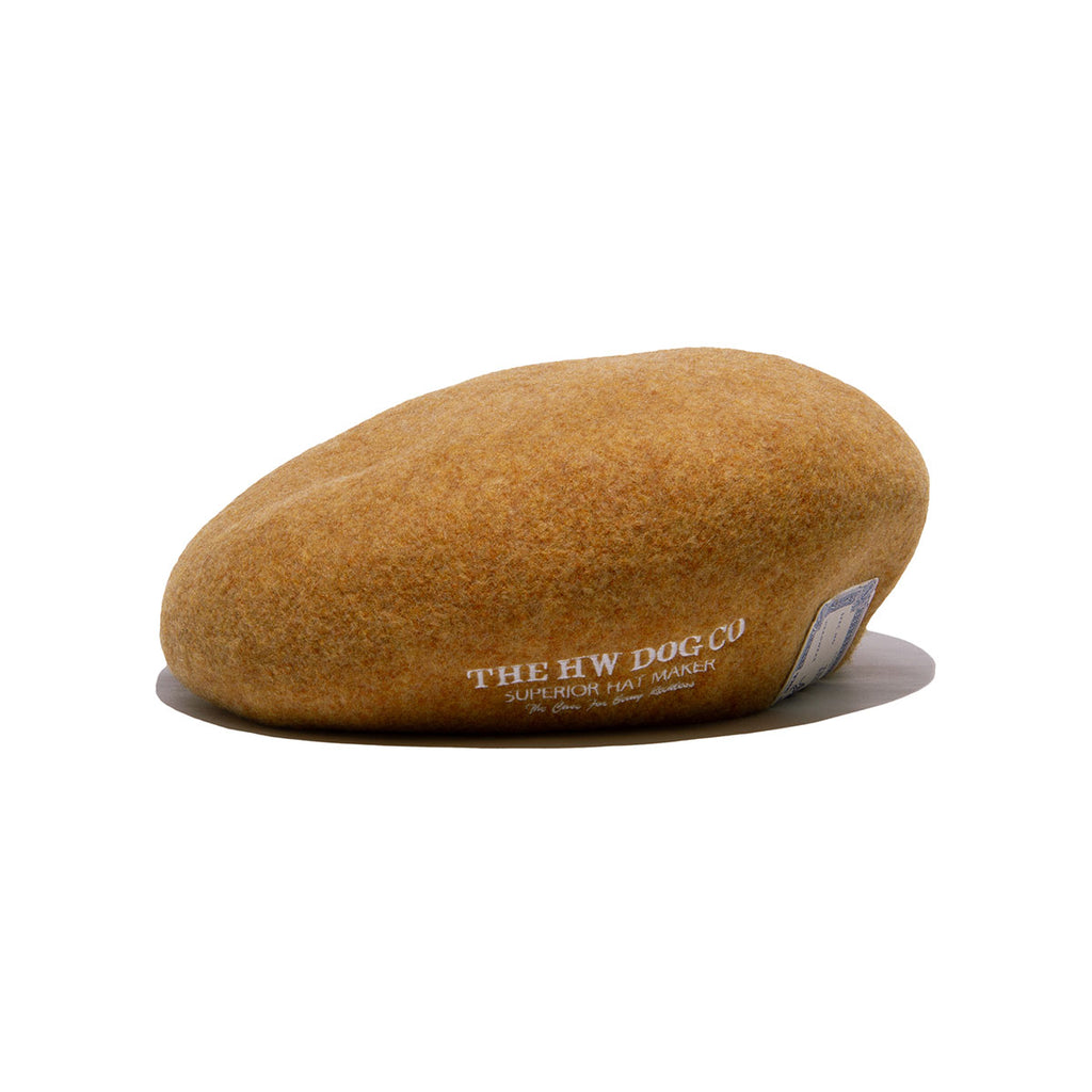 EMBROIDERY BIG BERET - Yellow gold – THE H.W.DOG&CO